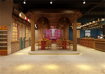 杭州农家风格韩式烤肉店设计效果图