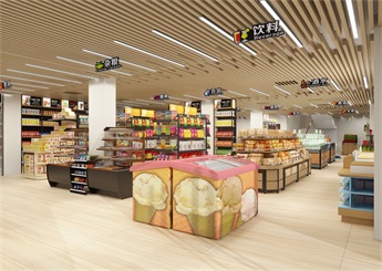 小区百货超市装修设计案例效果图